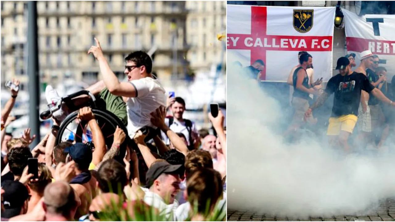 A început HAOSUL la Euro! VIDEO | Fanii Angliei, calmați doar cu gaze lacrimogene! 