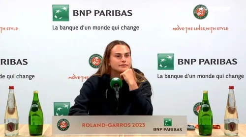Ce a putut să o întrebe un jurnalist ucrainean pe Aryna Sabalenka la Roland Garros: „Cum poți să susții un dictator!?” Răspunsul bielorusei