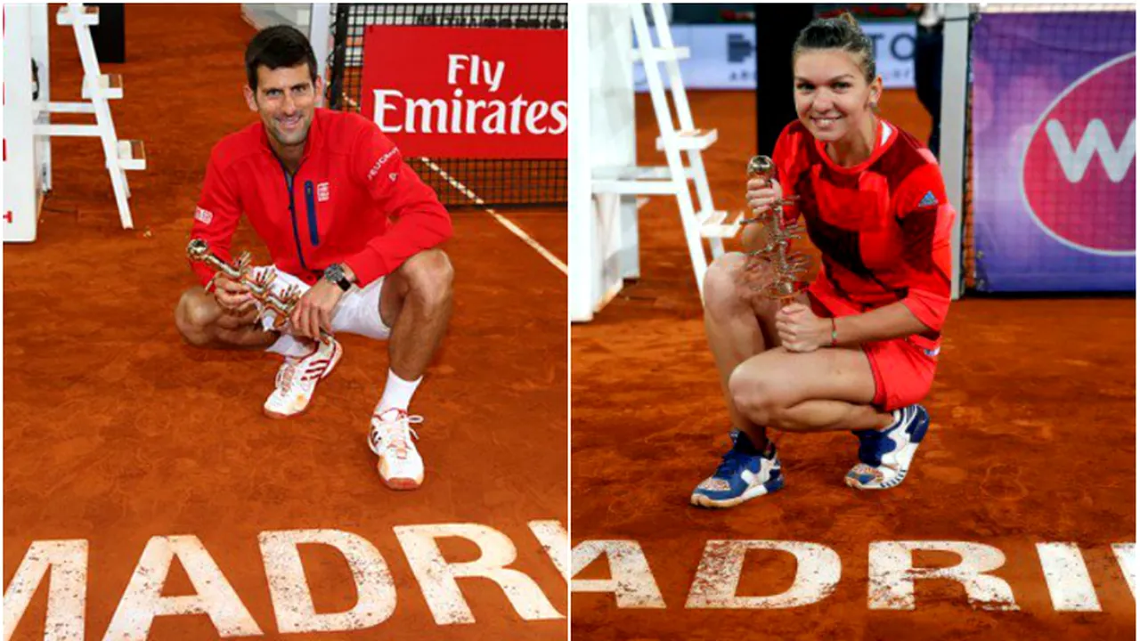 Halep și Djokovic, campionii turneului de la Madrid! Nole nu a câștigat la fel de ușor precum Simona: 6-2, 3-6, 6-3 în finala cu Murray