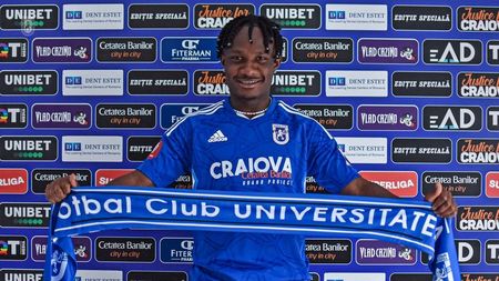 ProSport, confirmat: Moses Abbey a fost prezentat oficial de FC U Craiova! Când va debuta ghanezul pentru echipa din Bănie