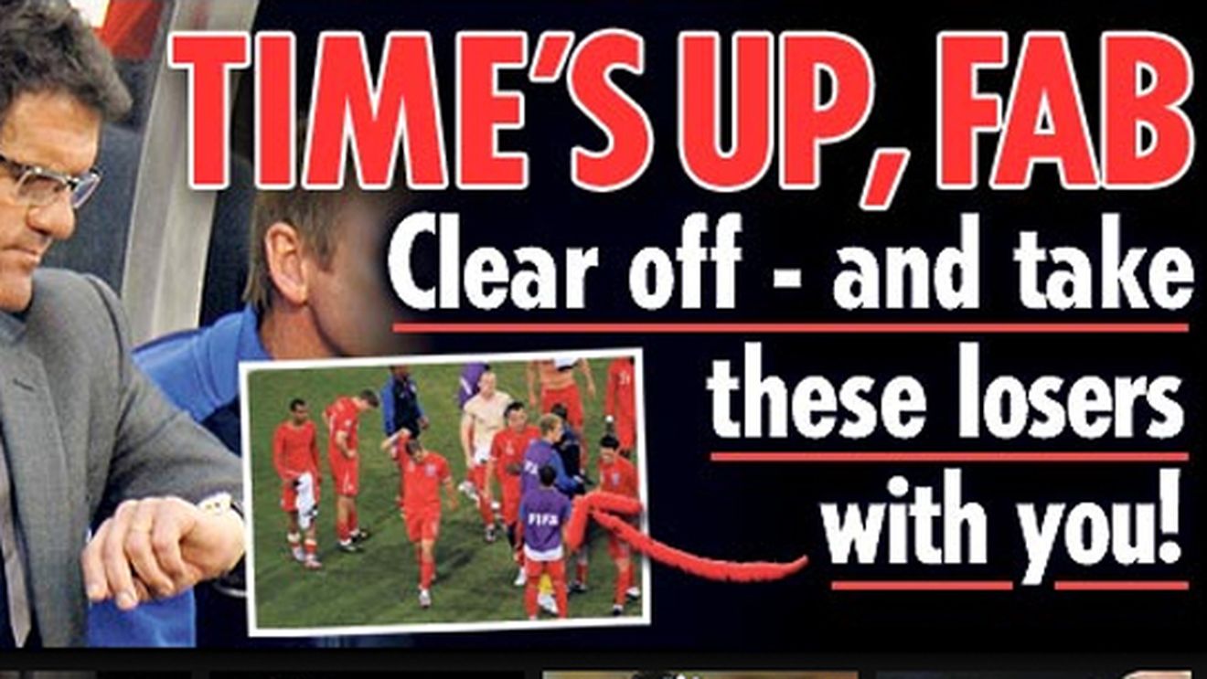 Presa din Anglia către Capello: "Pleacă și ia-ți ratații cu tine"