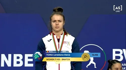 Loredana Toma, performanță fabuloasă pentru România! A luat două medalii de aur la Campionatele Europene de haltere
