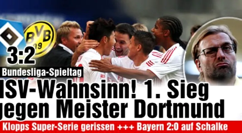 Hamburg dă lovitura și câștigă cu Dortmund!** Schalke, fără șanse cu Bayern: Vezi rezultatele din Germania