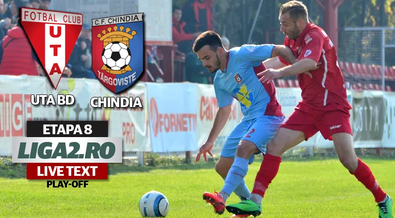 UTA - Chindia 3-1.** Arădenii trec peste dâmbovițeni în clasament și promovarea e mai aproape