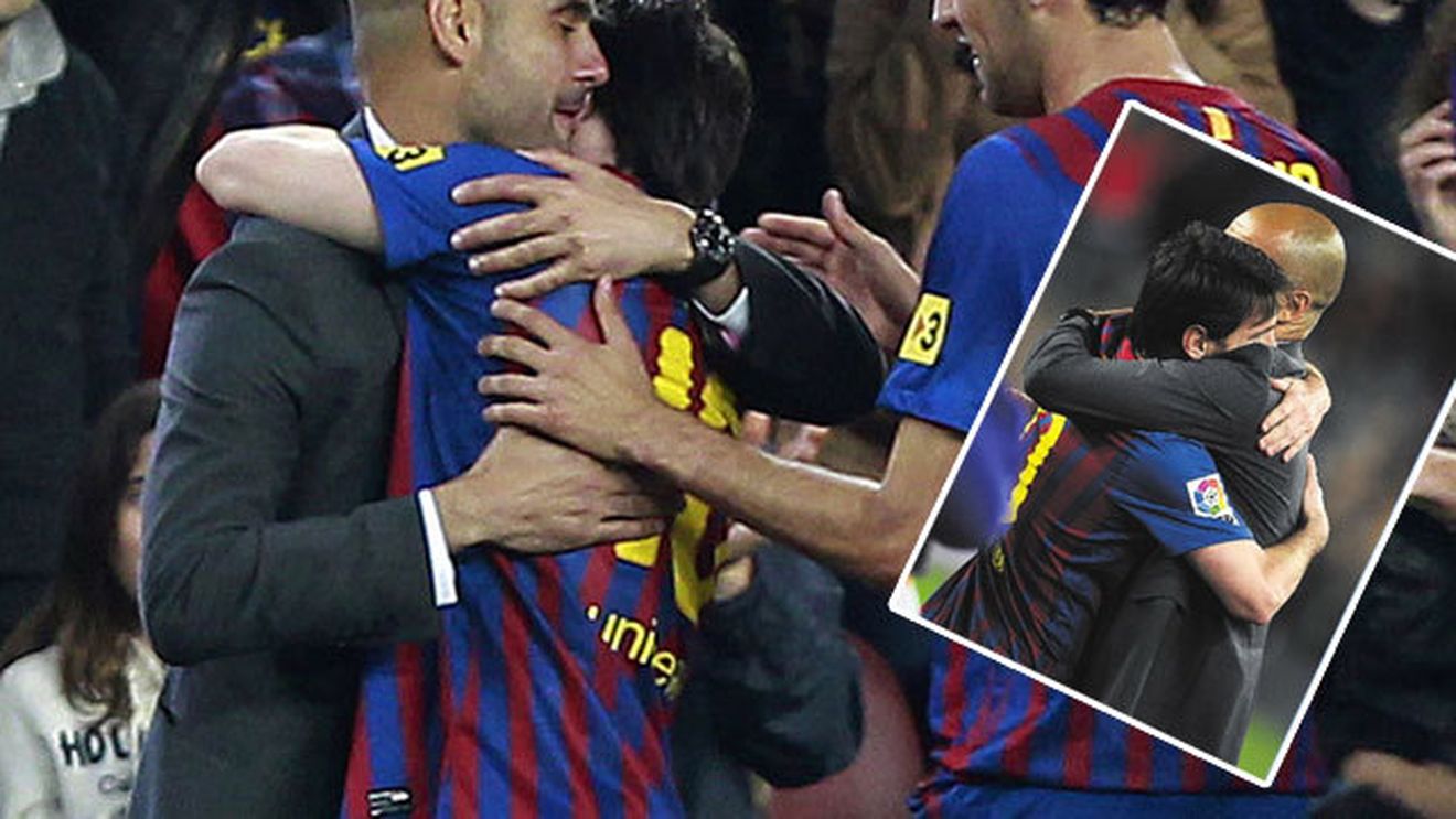 EMOȚIONANT! Faza zilei: FOTO Messi l-a îmbrățișat, Pep a "îngenuncheat" în fața lui.** Ce i-a spus Guardiola la ureche
