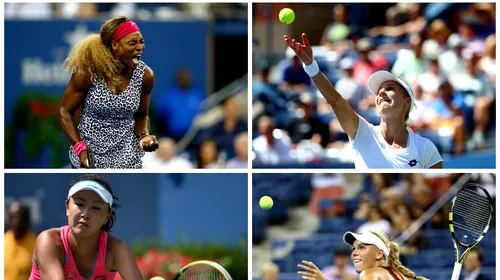 Serena Williams – Ekaterina Makarova și Shuai Peng – Caroline Wozniacki, semifinalele din competiția feminină de la US Open