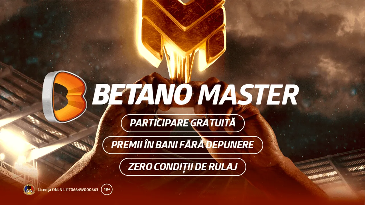 Premii săptămânale de 175.000 de lei la Betano Master! Plasează-ți gratuit pronosticurile și intră în cursa pentru Bonusuri fără rulaj