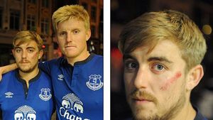 Incidente grave înainte de Lille - Everton. Suporterii englezi au fost atacați de 100 de ultrași francezi