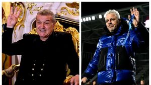 Gigi Becali a intrat în direct şi a discutat cu Marius Şumudică. Dialog fabulos: „Mi-am luat geacă serioasă, dar au pătat-o ai tăi cu excremente”