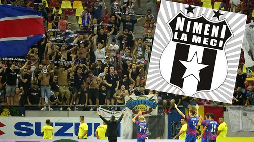„Nimeni la meci”, un boicot al ultrașilor din Ghencea. „Toți cei care iubiți Steaua, să vă puneți poza asta la profil”, e mesajul lor