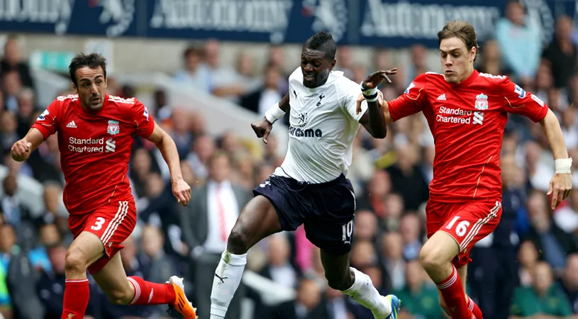 Liverpoool, UMILITĂ‚ de Tottenham!** Adebayor a reușit o 