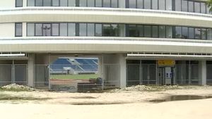 Stadionul neterminat din Tg. Jiu, inclus în bilanțul Vioricăi Dăncilă la capitolul realizări