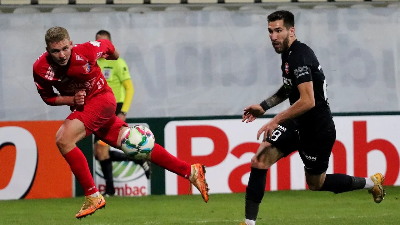 Chindia Târgoviște - FC Hermannstadt 1-2, în runda a treia din play-out. Oaspeții au obținut o victorie prețioasă în prelungirile partidei