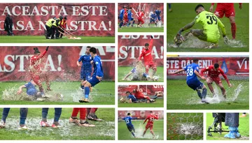 Tunariul s-a remarcat din nou în Liga 2! Condițiile în care s-a jucat meciul cu Chindia a stârnit hohote de râs: ”Bine că nu s-a înecat niciun jucător”
