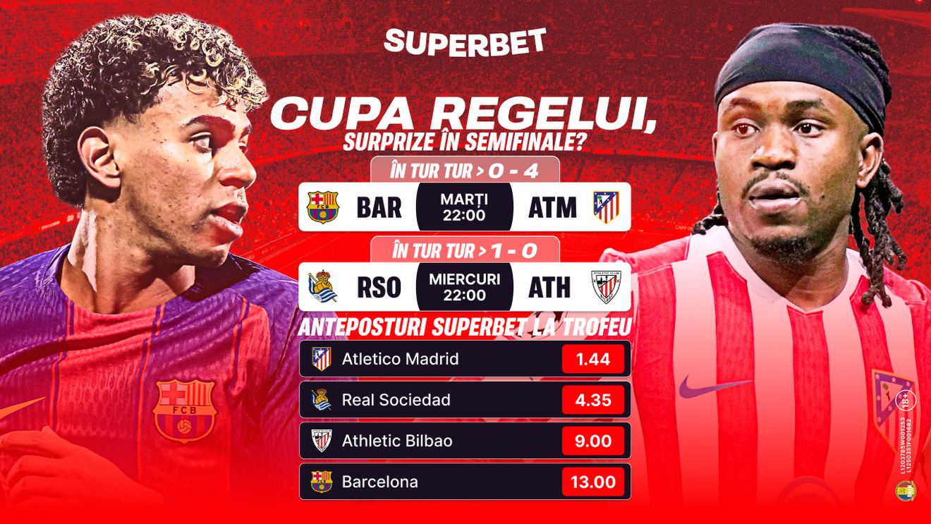 Surprize în Cupa Spaniei? Se joacă returul semifinalelor. Advertorial