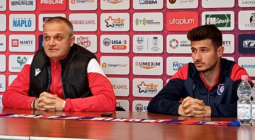 FC Bihor nu se aventurează contra Dumbrăviței, în meciul care îi poate aduce menținerea în Liga 2. Erik Lincar: ”Am învăţat în timp că, în anumite momente, şi pragmatismul este foarte bun”