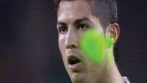Cristiano Ronaldo, "atacat" cu un laser