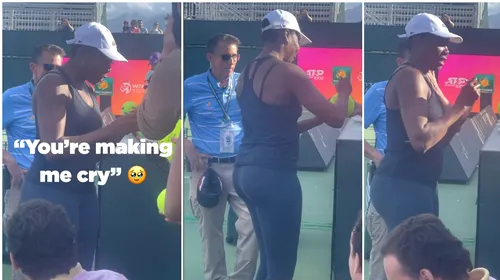 Schimb neașteptat de replici între Venus Williams și un spectator de la Indian Wells, turneu pe care americanca și sora ei l-au boicotat timp de 15 ani: „Mă faci să plâng”. VIDEO