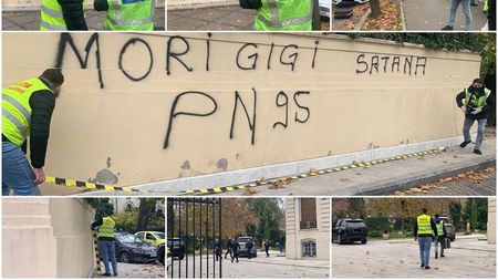 Gigi Becali a chemat poliția criminalistică și avocații la Palatul din Aleea Alexandru: „Lăsați-i să-și facă datoria”! UPDATE Acum se șterg mesajele jignitoare de pe gard | FOTO&VIDEO