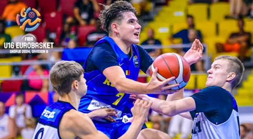 Tricolorii, locul 2 la Campionatul European - FIBA U16 EuroBasket, Division B! David-Ioan Rașoga, inclus în echipa turneului de la Skopje