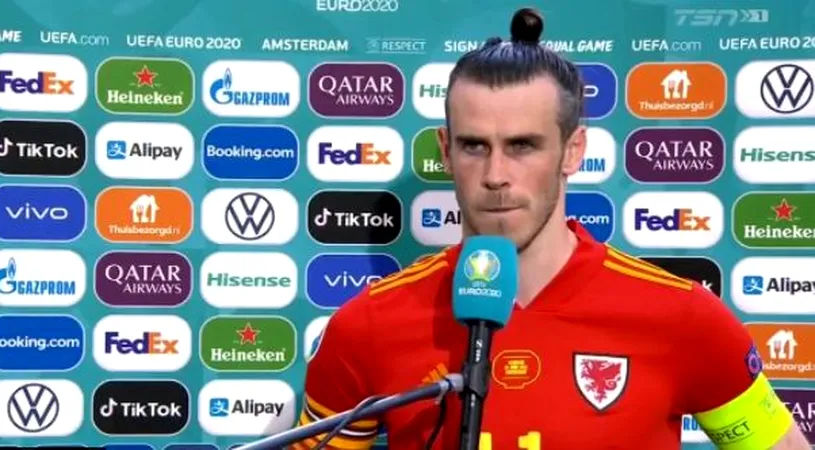 Gareth Bale a plecat în timpul interviului, după Țara Galilor - Danemarca 0-4! Ce l-a deranjat pe atacantul lui Real Madrid | VIDEO