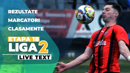 Liga 2, etapa 18 | Corvinul învinge Argeșul și se apropie de lider, Reșița a mai făcut o victimă în Valea Domanului. Chindia câștigă și urcă pentru o zi pe loc de play-off