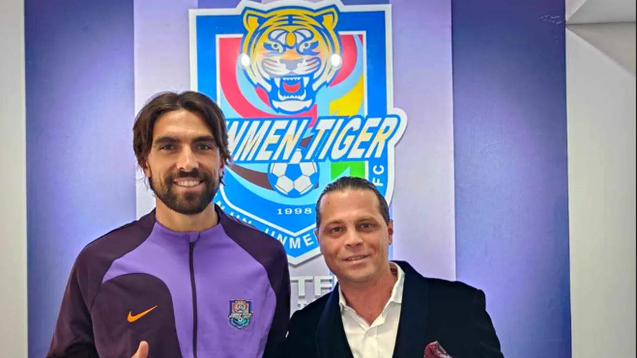 Andrea Compagno a semnat cu Tianjin Tiger și s-a fotografiat cu impresarul italian care a rezolvat transferul de la FCSB în China! SPECIAL
