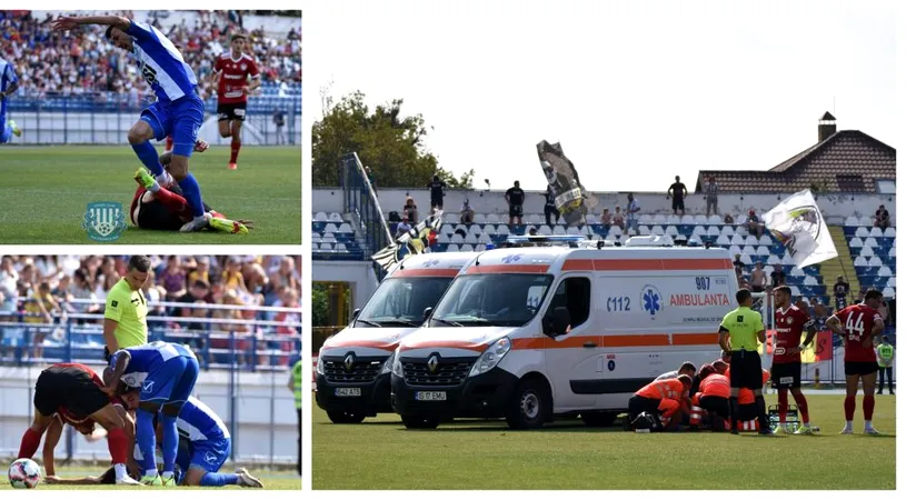 Au fost momente de panică în Copou, la meciul Poli Iași - ”U” Cluj! Stoenac și Deretti s-au accidentat grav în prima repriză și au ajuns cu ambulanța la spital. Diagnosticele primite