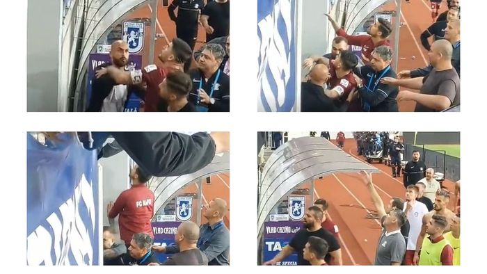 Au apărut noi imagini de la conflictul Săpunaru - Poștașu‘! Căpitanul Rapidului și portarul Drăghia îi scuipă pe fanii celor de la FC U | VIDEO