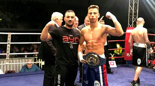 Moroșan cu pumn de fier! Boxerul profesionist Florin Cardoș a câștigat titlul continental UE la categoria super-ușoară, după un spectaculos KO în repriza 1