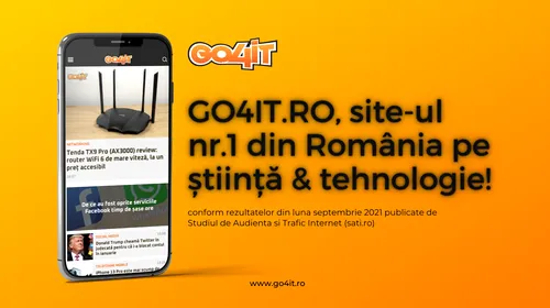 OFICIAL. Go4it.ro – site-ul cu cele mai multe afișări din domeniul Știință și tehnologie în luna septembrie