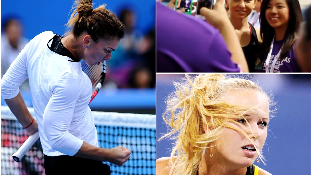Finala WTA de la Singapore: Wozniacki are coșmaruri, Halep și Bouchard au făcut echipă pentru copiii bolnavi. WTA-ul o laudă pe Simona pentru prestația din afara terenului