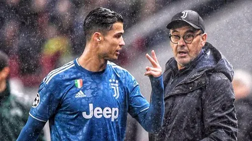 Cum explică antrenorul Maurizio Sarri reacția nervoasă a lui Cristiano Ronaldo