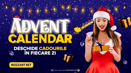 ADVERTORIAL | Tradiția cadourilor zilnice din Advent Calendar continuă și anul acesta la Mozzart Bet!