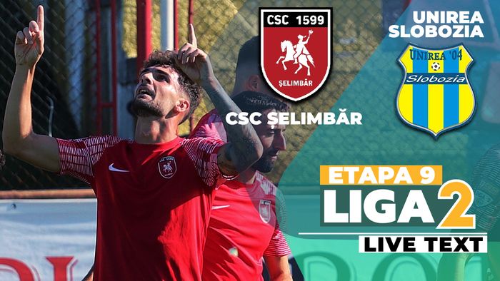 CSC Șelimbăr pierde primul meci în acest sezon și poziția de lider în Liga 2 după șapte etape. Unirea Slobozia urcă pe locul 1, ajutată și de arbitrul