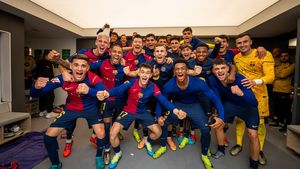 Imaginile bucuriei din vestiarul catalan, după Real Madrid - FC Barcelona 0-4. Cum au sărbătorit fotbaliștii lui Hansi Flick succesul de pe Santiago Bernabeu