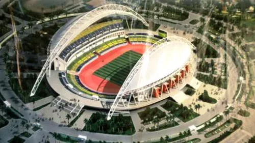 Inaugurare cu un amical de lux, dar probleme românești la cel mai modern stadion din Gabon!** Brazilienii au jucat pe un gazon praf și au rămas în beznă