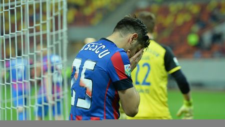 VIDEO | Întrebare pentru Rusescu. De ce a bătut „sus" penalty-ul cu Oțelul? Vezi cum trage de obicei atacantul din astfel de situații. Dinu Gheorghe: "Bați așa la 2-0, 3-0, nu la 1-2, în ultimul minut"