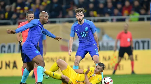 Umiliți în duelul repetenților. Olanda, o altă națională care vede mondialul la TV, ne învinge cu 3-0 pe teren propriu