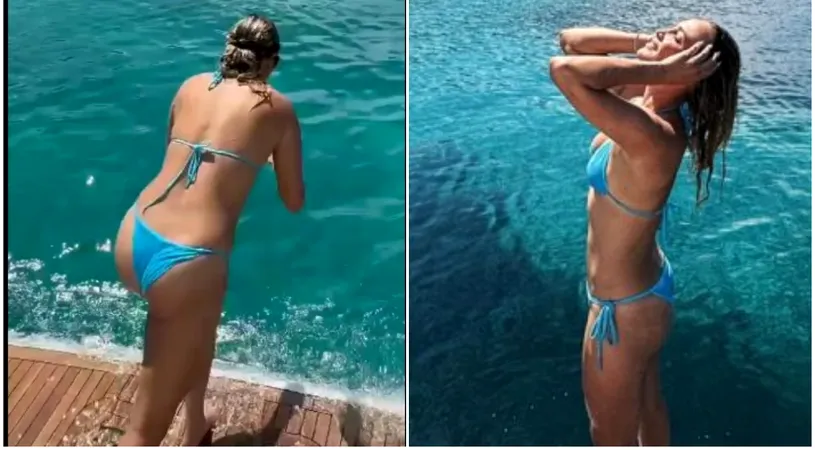 Donna Vekic a făcut cea mai sexy săritură în apă. Cum a putut plonja rivala Simonei Halep: „Ouch!