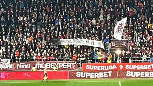 Fanii Rapidului, mesaj grotesc afișat în timpul derby-ului cu Farul: „M**e Gheorghe, oricare ai fi”