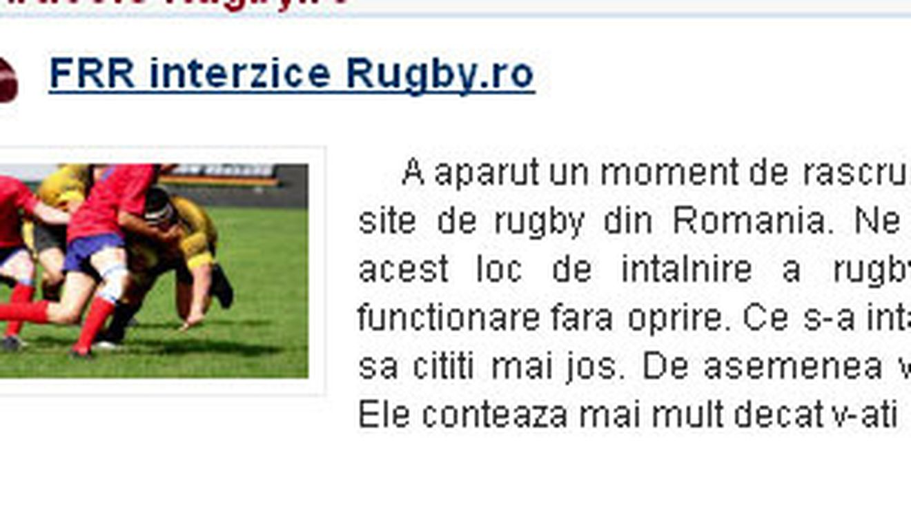 Site-ul rugby.ro, placat de Federație!