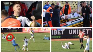 Stejărel Vișinar, accidentare horror și gesturi de căpitan adevărat! Și-a văzut piciorul rupt și și-a încurajat coechipierii să lupte mai departe. Cristian Pustai, extrem de afectat de suferința liderului Ceahlăului
