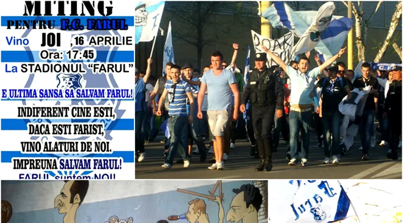 Fără coșciuge la miting.** Suporterii din Constanța ies în stradă pentru a atrage atenția asupra situației dramatice prin care trec toate cluburile din oraș