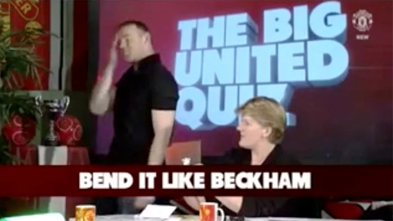 VIDEO Așa arată David Beckham mimat de Rooney :)!** Ferguson, rușinat de interpretarea elevului său