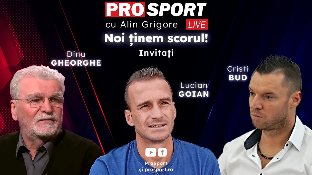 ProSport Live, ediție specială pe prosport.ro! Dinu Gheorghe, Cristi Bud și Lucian Goian discută despre Supercupa României: CFR Cluj - Sepsi Sf. Gheorghe