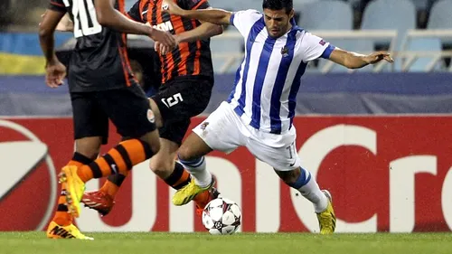 Spaniolii reclamă un penalty neacordat de Hațegan pentru Sociedad în meciul cu Șahtior Donețk
