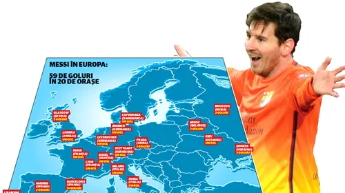 Messi e gol-trotter!** Goluri în 20 de orașe din Europa pentru starul Barcelonei
