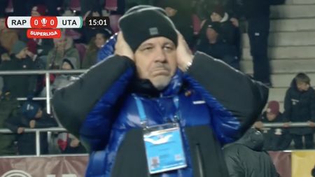 Ratarea campionatului în Rapid - UTA! Marius Șumudică s-a luat cu mâinile de cap când a văzut ce a putut să facă Aaron Boupendza, atacantul pentru care a insistat enorm