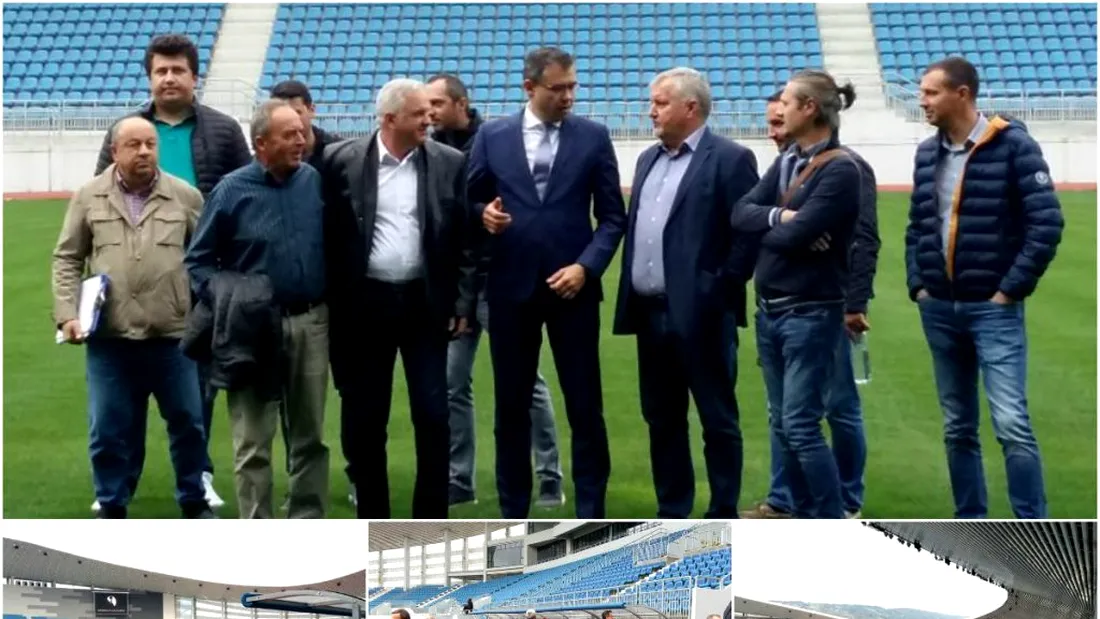 FOTO | A început procedura de recepție a noului stadion din Târgu Jiu.** Când ar putea fi inaugurată arena